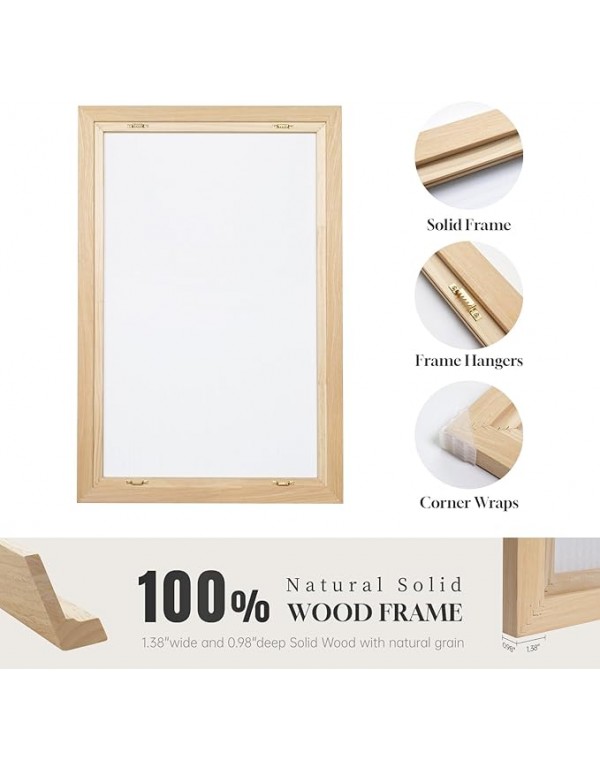 Framed Neutral Wall Art for Living Room, Large 3 Piece Abstract Pastel Grunge Forest Landscape Tree Canvas Artwork Set, Modern Art Decorative Nordic Painting Picture Prints for Hallway Office 24x36 In