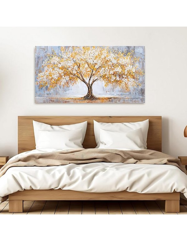 TAIJXAGSG Canvas Wall Art Decor Modern Botanical Wall Art Prints Art Work For Wall Decor Golden Tree of Life Wall Art Decorations Tree Wall Art Pictures For Living Room 20"X 40"Bedroom Office Decor
