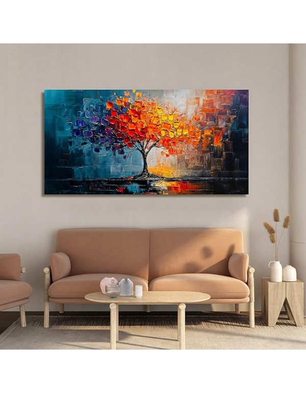 Canvas Wall Art Decor Modern Wall Art Pictures for Living Room Tree of Life Wall Art Decor Colorful Wall Art Prints Canvas Art Wall Decor Artwork for Walls Kitchen Bedroom Office Wall Decor 20" X 40"