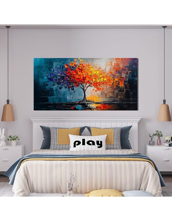 Canvas Wall Art Decor Modern Wall Art Pictures for Living Room Tree of Life Wall Art Decor Colorful Wall Art Prints Canvas Art Wall Decor Artwork for Walls Kitchen Bedroom Office Wall Decor 20" X 40"