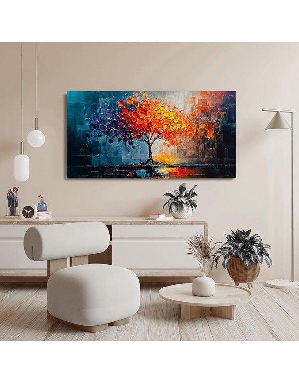 Canvas Wall Art Decor Modern Wall Art Pictures for Living Room Tree of Life Wall Art Decor Colorful Wall Art Prints Canvas Art Wall Decor Artwork for Walls Kitchen Bedroom Office Wall Decor 20" X 40"
