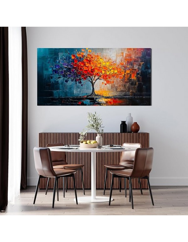 Canvas Wall Art Decor Modern Wall Art Pictures for Living Room Tree of Life Wall Art Decor Colorful Wall Art Prints Canvas Art Wall Decor Artwork for Walls Kitchen Bedroom Office Wall Decor 20" X 40"