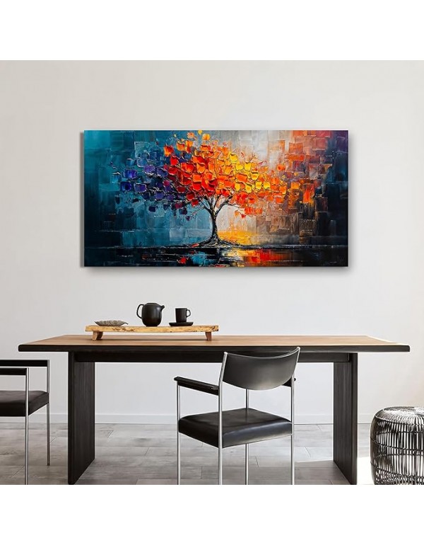 Canvas Wall Art Decor Modern Wall Art Pictures for Living Room Tree of Life Wall Art Decor Colorful Wall Art Prints Canvas Art Wall Decor Artwork for Walls Kitchen Bedroom Office Wall Decor 20" X 40"