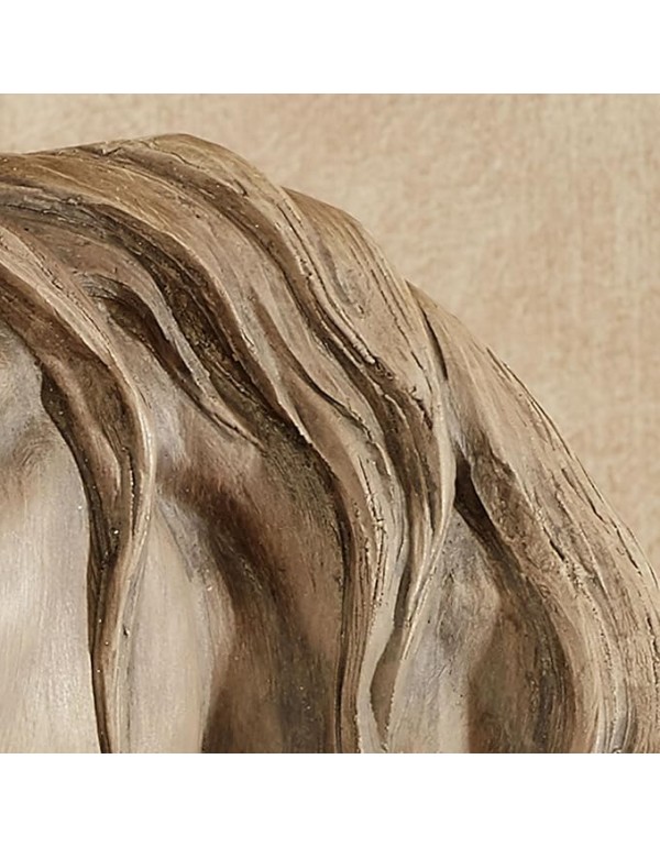 Touch of Class Loving Horses Table Sculpture Tan - Light Brown - Made of Resin - Display Decor for Horse Lovers Bedroom, Living Room - Animal Head Bust Statues - Nuzzling Equine - Heart Shaped