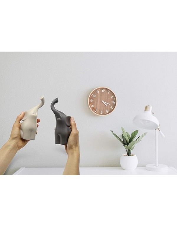 Loving Pair of Elephants in Beige & Grey - Modern Ceramic Sculpture - Figurine as a Set - Decoration Figure 6.3" high - Ornament Elephant in Love