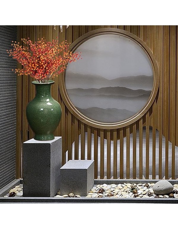 Chinese Ceramic Art Handmade Antique ice Crack Glaze vases Big China Porcelain Flower Bottle Vase for Home Decoration(Green)