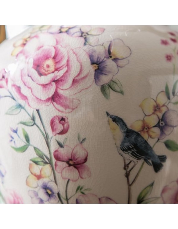 Tall Table Modern Vase,Large Ceramic Flower Vases for Shelf Home Decor,Creative Classic Pink Vase 16.5 inch,Sophisticated Vessel for Decorative Branches and Dried Flower. (Bird Bloom Pink)