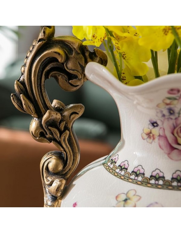 Tall Table Modern Vase,Large Ceramic Flower Vases for Shelf Home Decor,Creative Classic Pink Vase 16.5 inch,Sophisticated Vessel for Decorative Branches and Dried Flower. (Bird Bloom Pink)