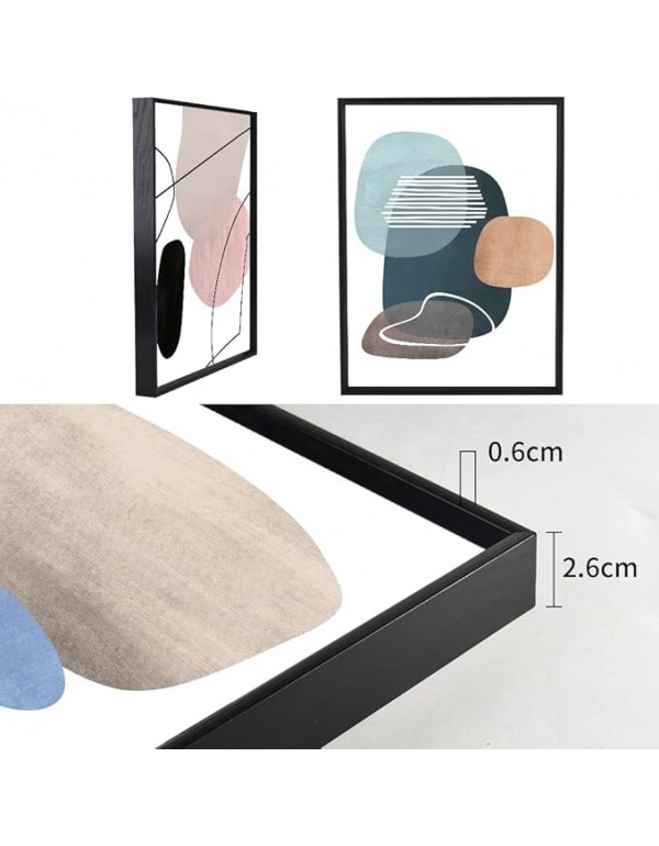 MPLONG Wall Art 3 Pieces Of Framed Decorative Paintings Abstract Simple Orange White Blue And Other Color Blocks Wall Art Canvas Prints Wall Decor Gifts Size 16" x 24" x 3 Panels