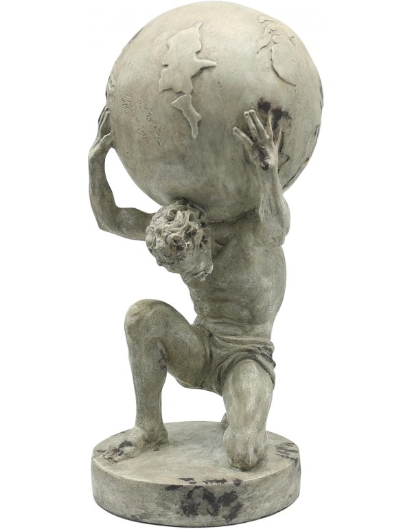 Lukitas Atlas Holding Up World Statue and Sculpture, Lifting The Earth Figurine Decor, Creative Ornament for Home Office Living Room, Resin 11.5''