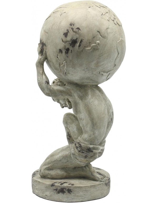Lukitas Atlas Holding Up World Statue and Sculpture, Lifting The Earth Figurine Decor, Creative Ornament for Home Office Living Room, Resin 11.5''