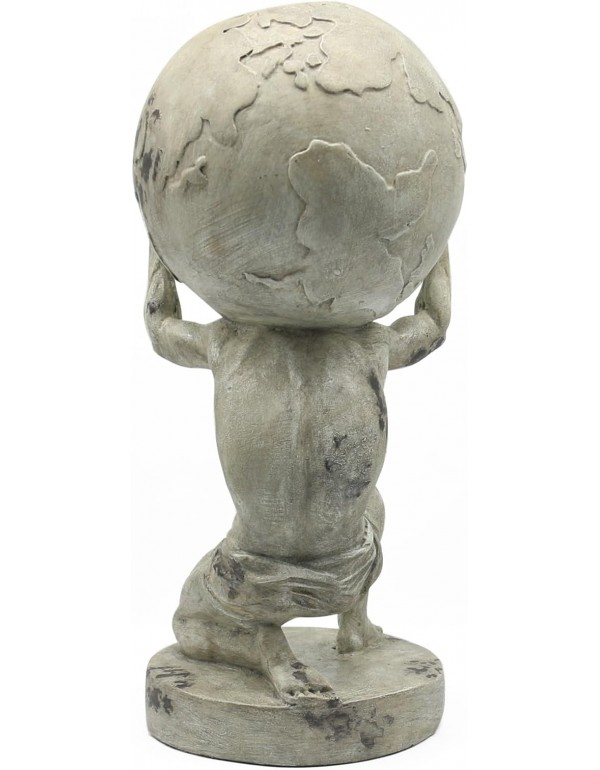 Lukitas Atlas Holding Up World Statue and Sculpture, Lifting The Earth Figurine Decor, Creative Ornament for Home Office Living Room, Resin 11.5''