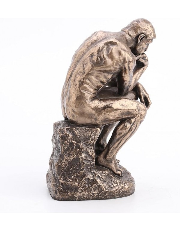 Veronese Design 8" Rodin The Thinker Cast Resin Statue Bronze Finish